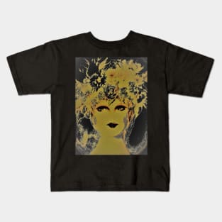 BLACK AND GOLD GIRL,,House of Harelquin Kids T-Shirt